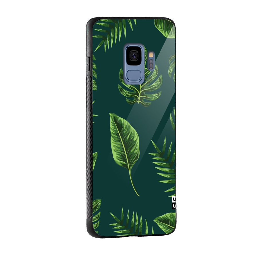 Green Leafs Glass Back Case for Galaxy S9