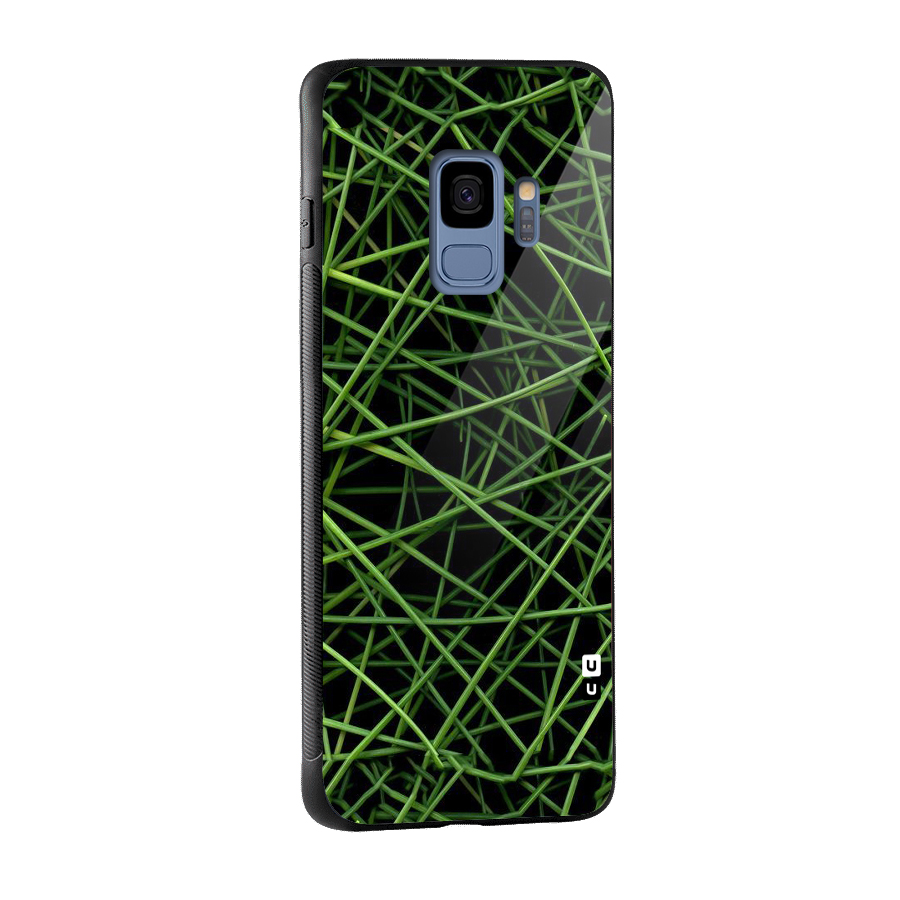 Green Lines Glass Back Case for Galaxy S9