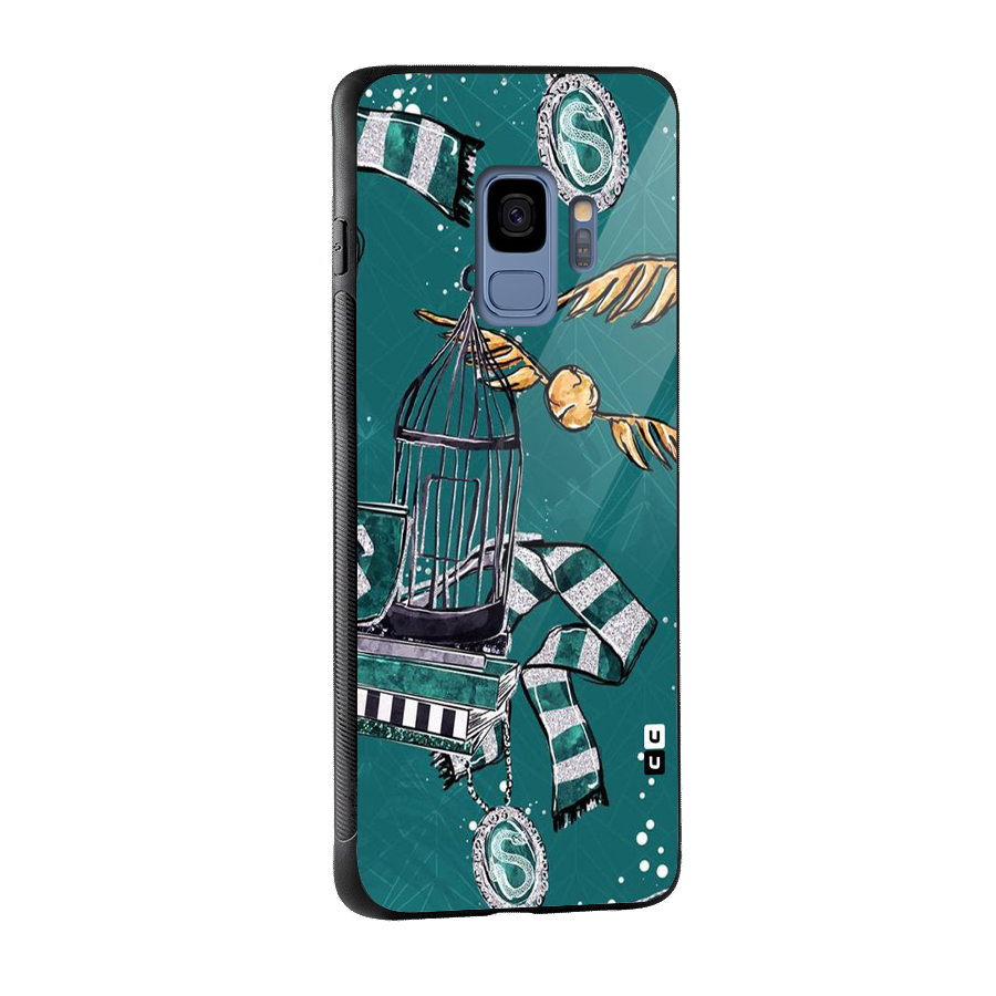 Green Scarf Glass Back Case for Galaxy S9