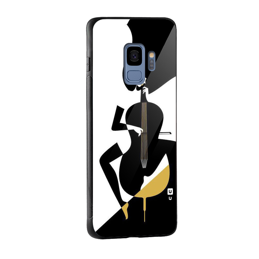 Guitar Women Glass Back Case for Galaxy S9