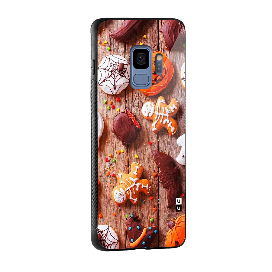 Halloween Chocolates Glass Back Case for Galaxy S9