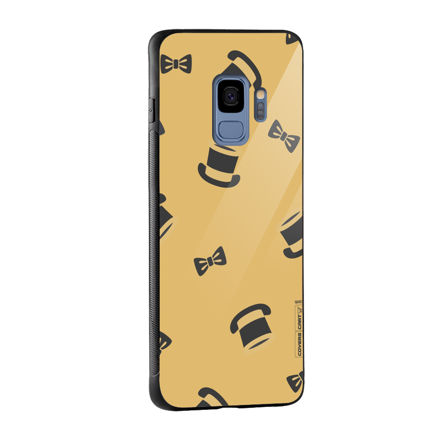 Hat and Bow Tie Glass Back Case for Galaxy S9