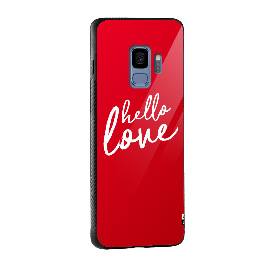 Hello Love Glass Back Case for Galaxy S9