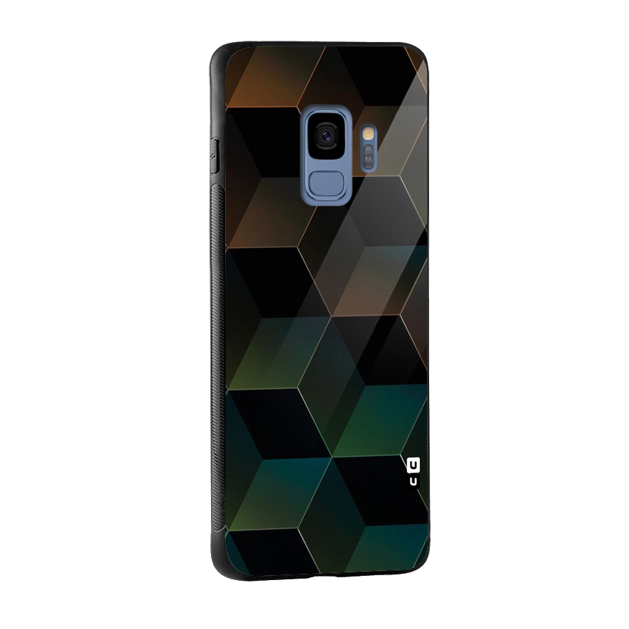 Hexagonal Design Glass Back Case for Galaxy S9