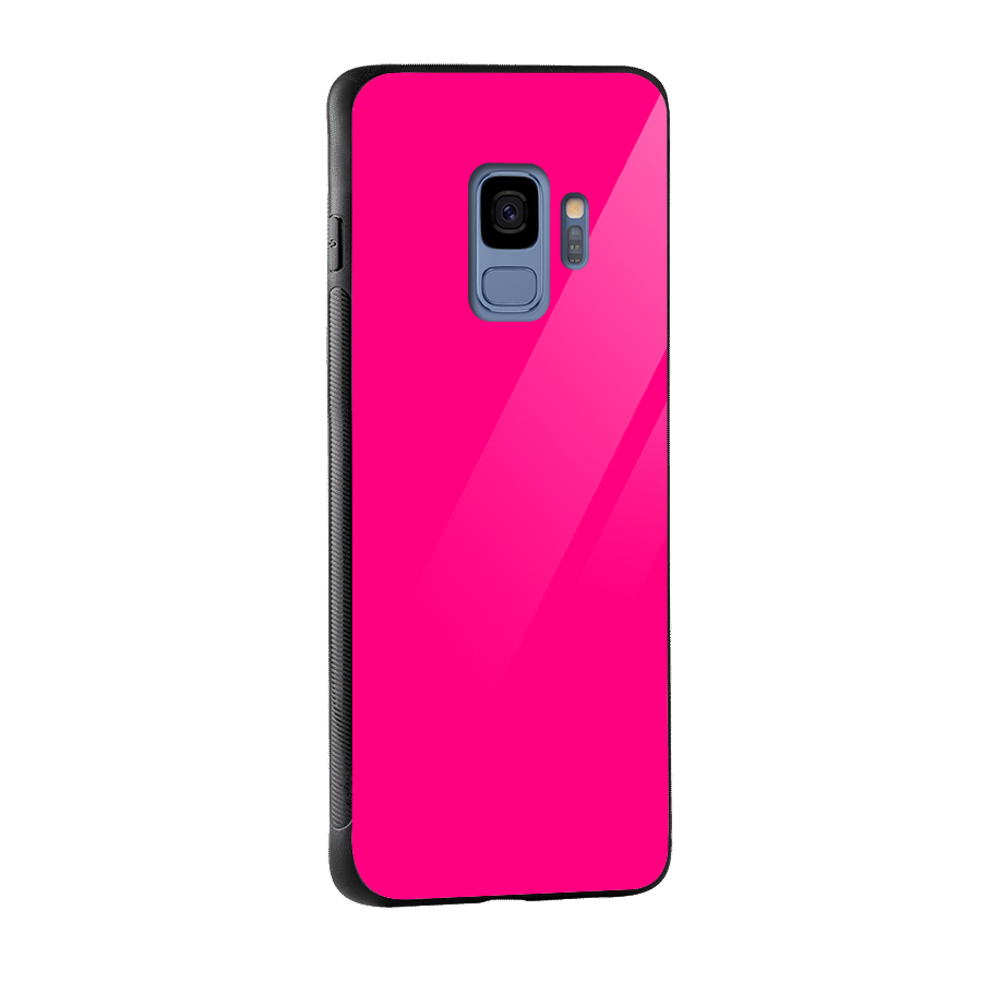 Hot Pink Glass Back Case for Galaxy S9