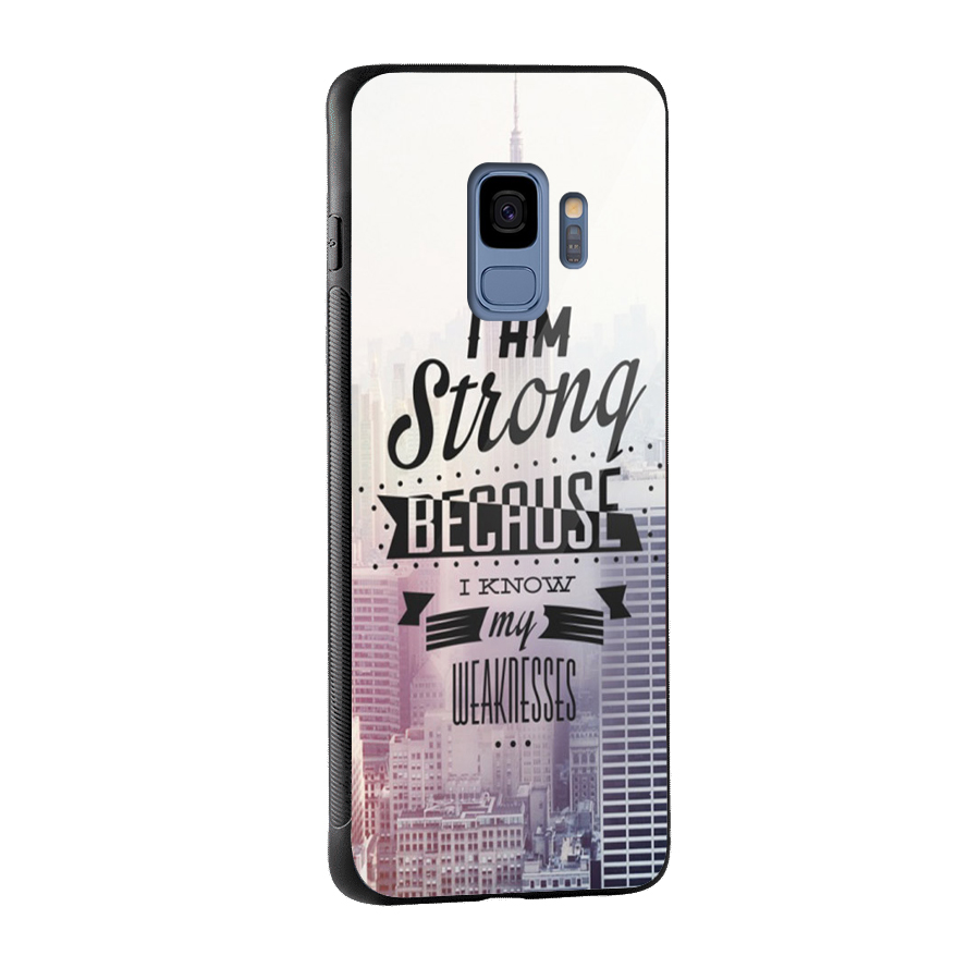 I am Strong Glass Back Case for Galaxy S9