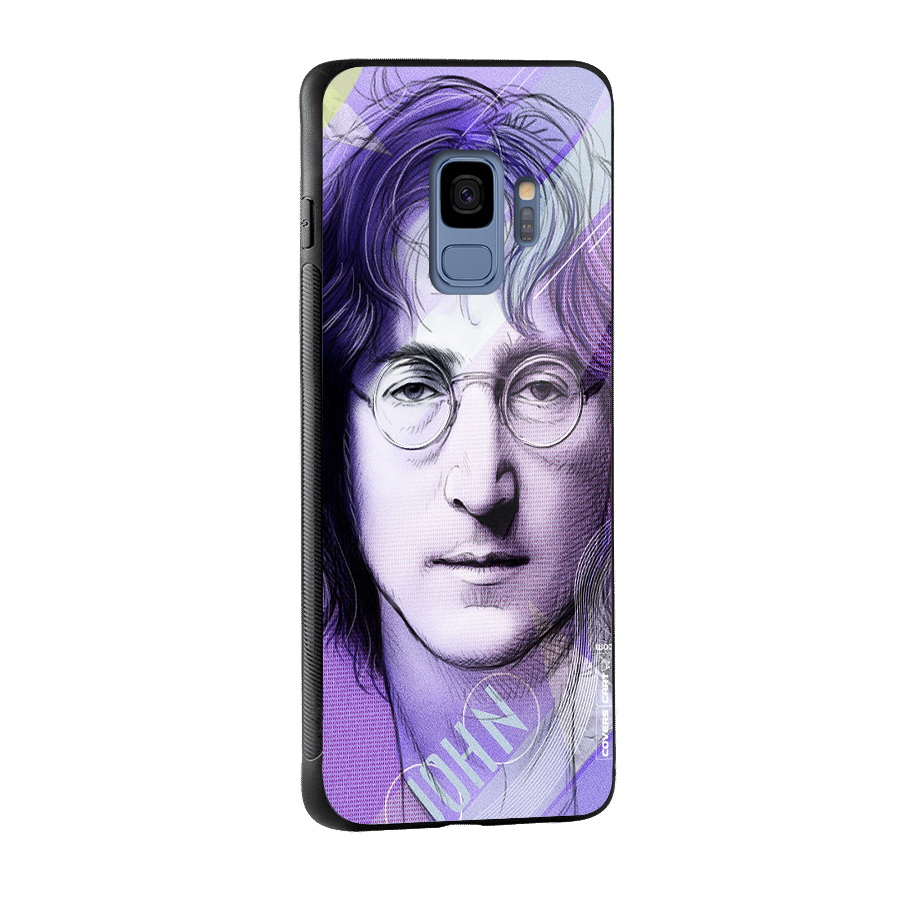 John Lennon Artwork Glass Back Case for Galaxy S9