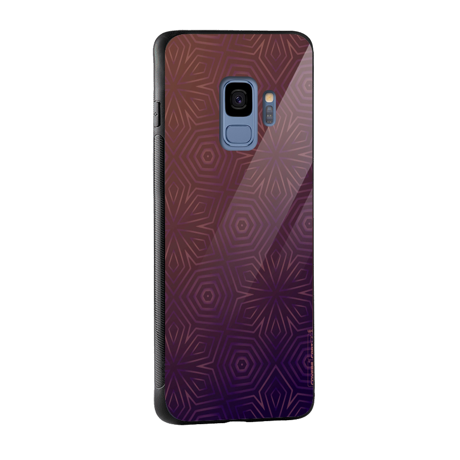Lavish Purple Pattern Glass Back Case for Galaxy S9