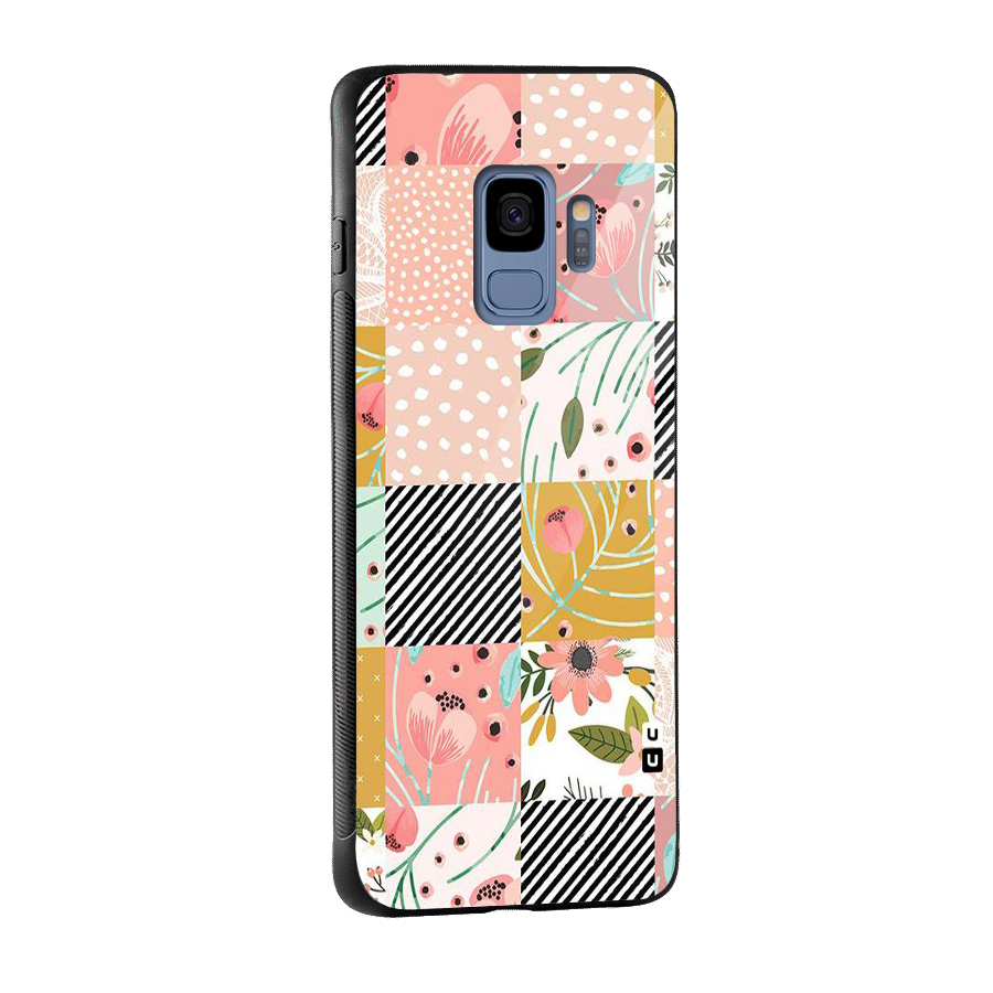 Leaf Stripe Polka Glass Back Case for Galaxy S9