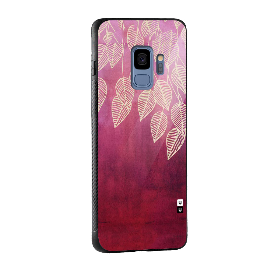 Leafy Outline Glass Back Case for Galaxy S9