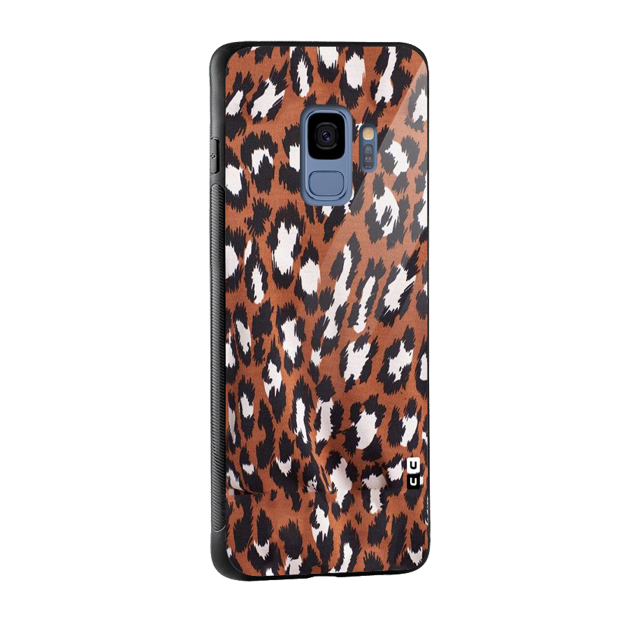 Leapord Design Glass Back Case for Galaxy S9