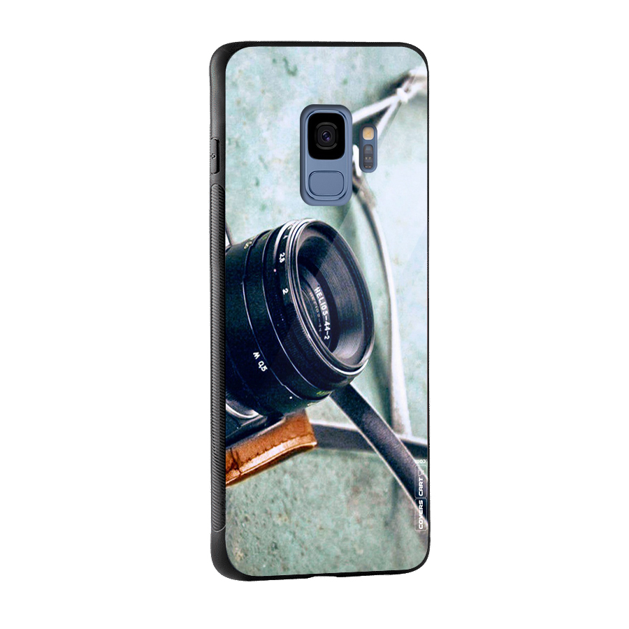 Leather Camera Lens Glass Back Case for Galaxy S9