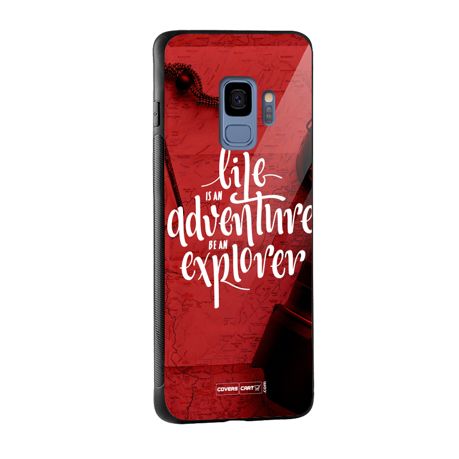 Life Adventure Explorer Glass Back Case for Galaxy S9
