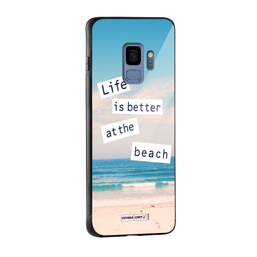 Life is better at the Beach Glass Back Case for Galaxy S9