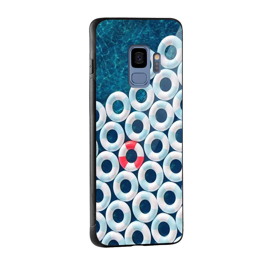 Light Blue Allure Glass Back Case for Galaxy S9