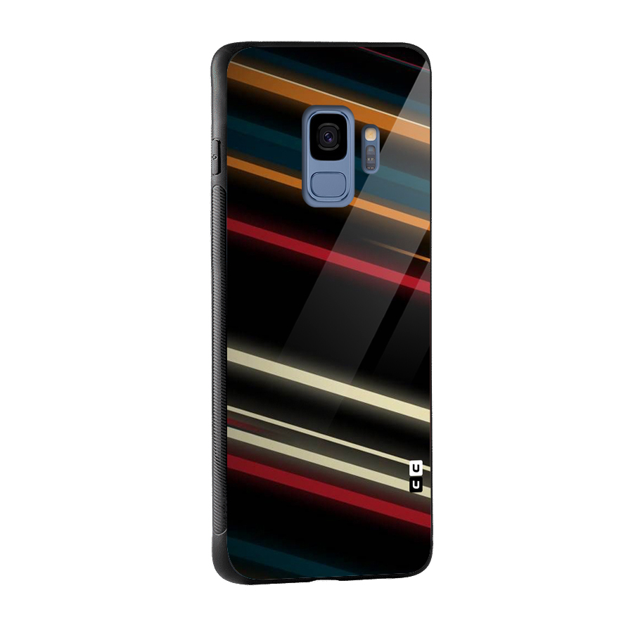 Light Diagonal Stripes Glass Back Case for Galaxy S9