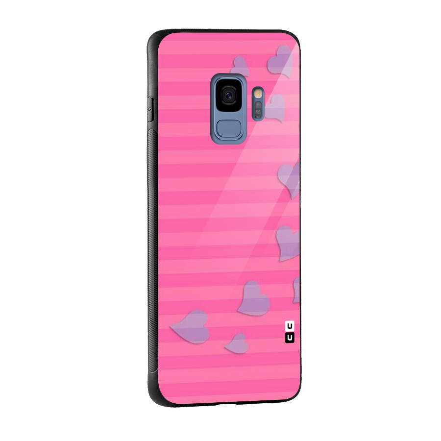 Light Heart Stripes Glass Back Case for Galaxy S9