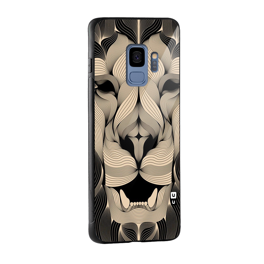 Lion Shape Design Glass Back Case for Galaxy S9