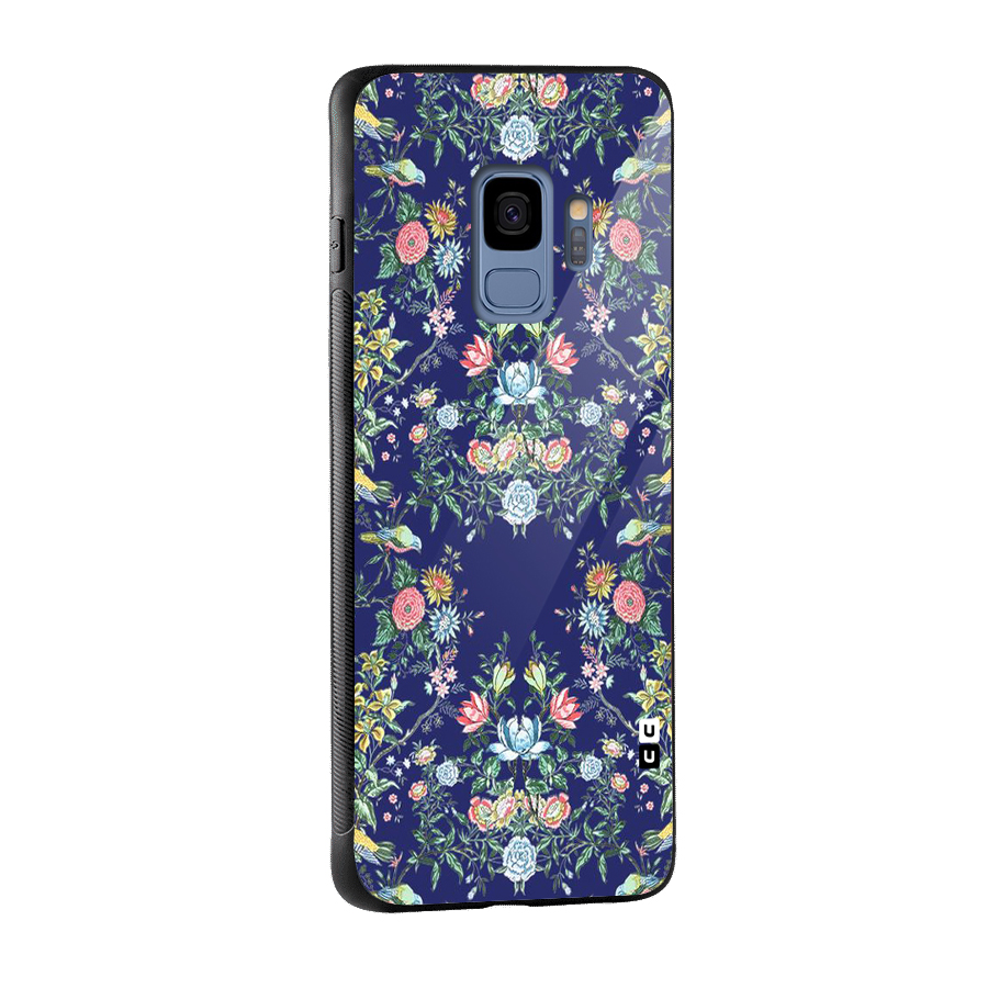 Little Flowers Pattern Glass Back Case for Galaxy S9