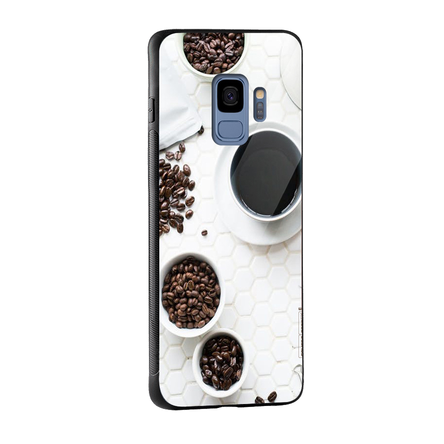 Live Coffee Glass Back Case for Galaxy S9