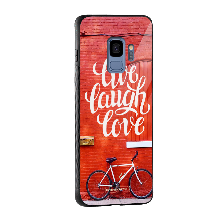 Live Laugh Love Glass Back Case for Galaxy S9