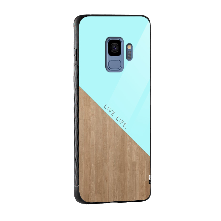 Live Life Glass Back Case for Galaxy S9