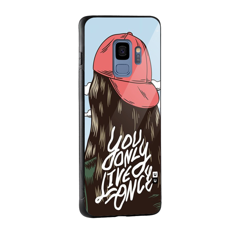 Live Once Glass Back Case for Galaxy S9