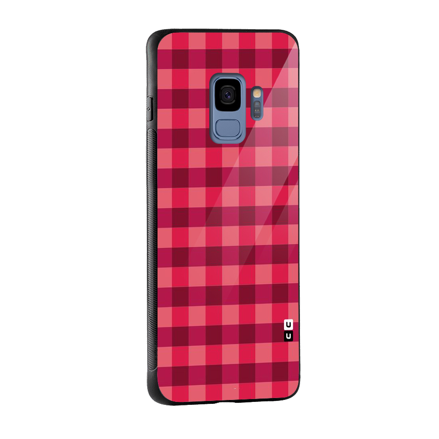 Love Checks Glass Back Case for Galaxy S9
