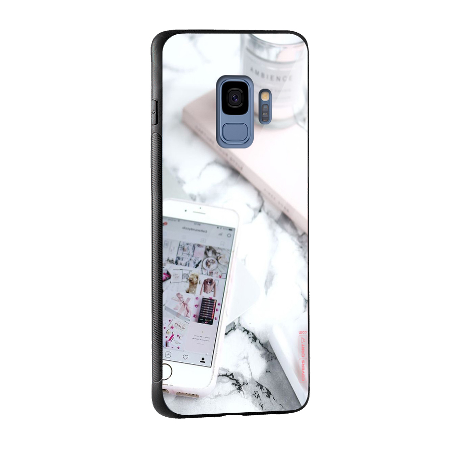 Make Up And Phone Glass Back Case for Galaxy S9