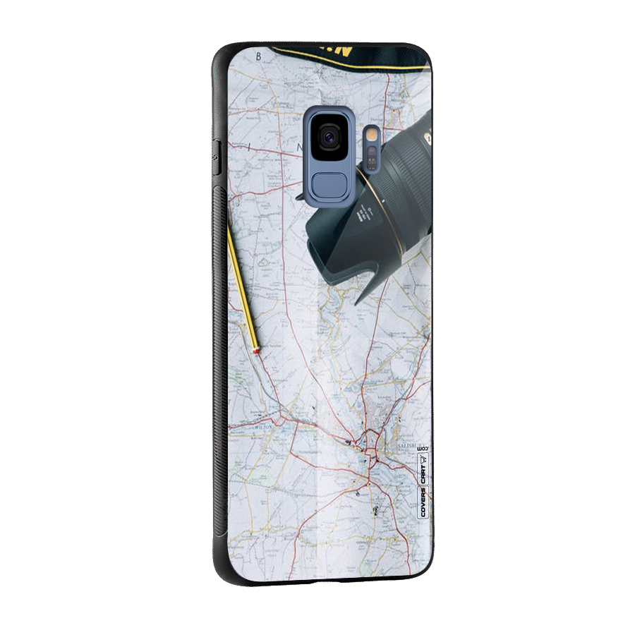 Map And Camera Glass Back Case for Galaxy S9