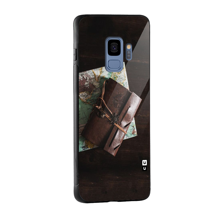 Map Journal Glass Back Case for Galaxy S9