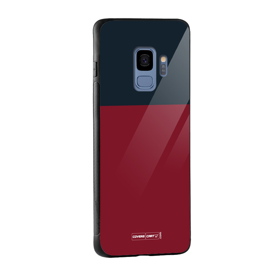 Maroon and Navy Blue Glass Back Case for Galaxy S9