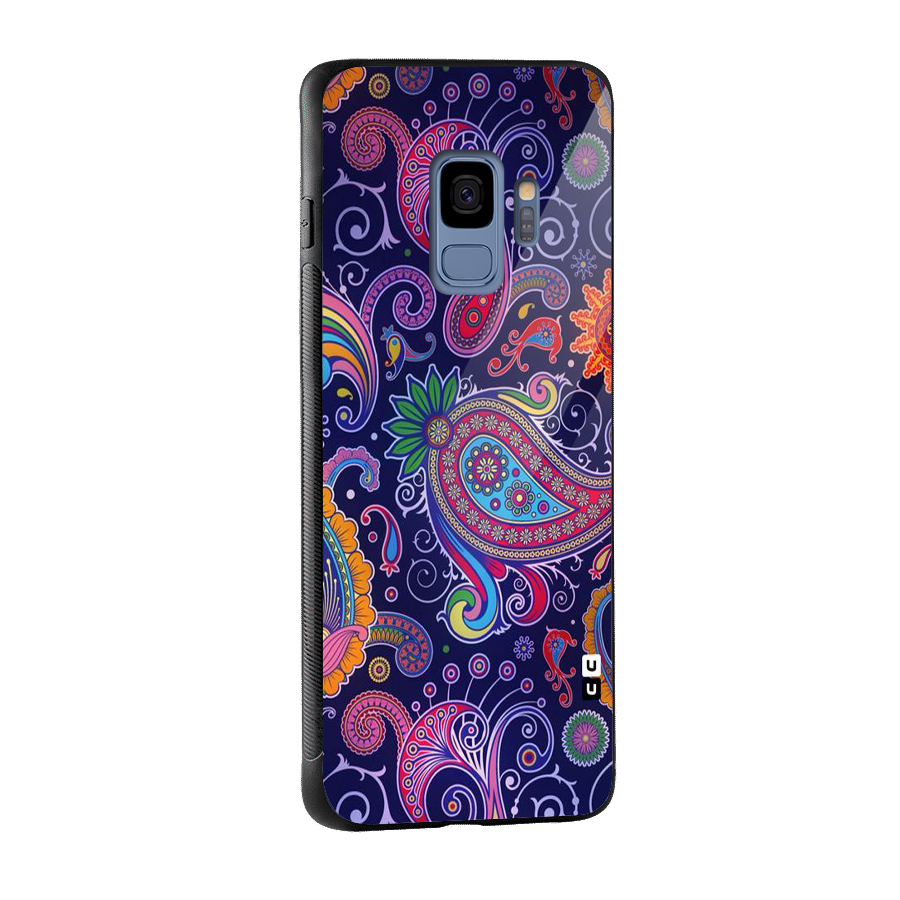 Mehendi Pattern Glass Back Case for Galaxy S9