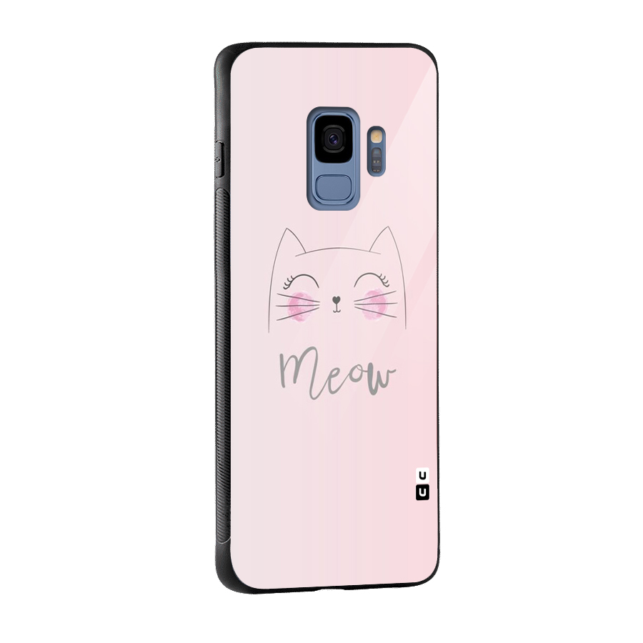 Meow Pink Glass Back Case for Galaxy S9