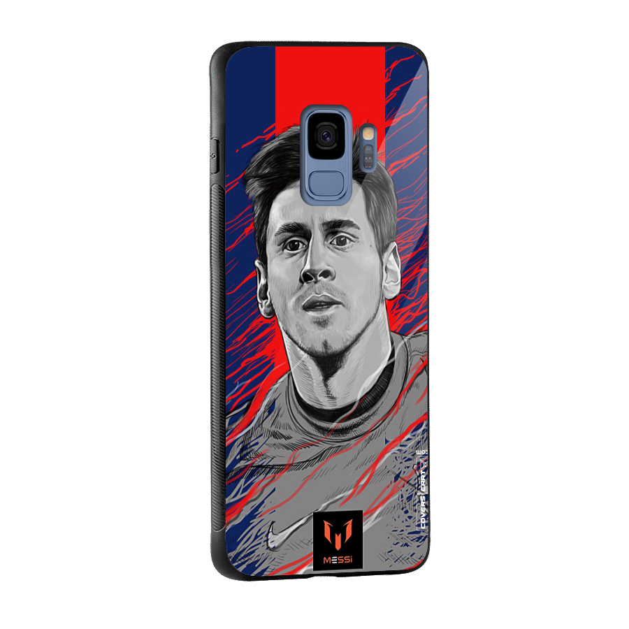 Messi For FCB Glass Back Case for Galaxy S9