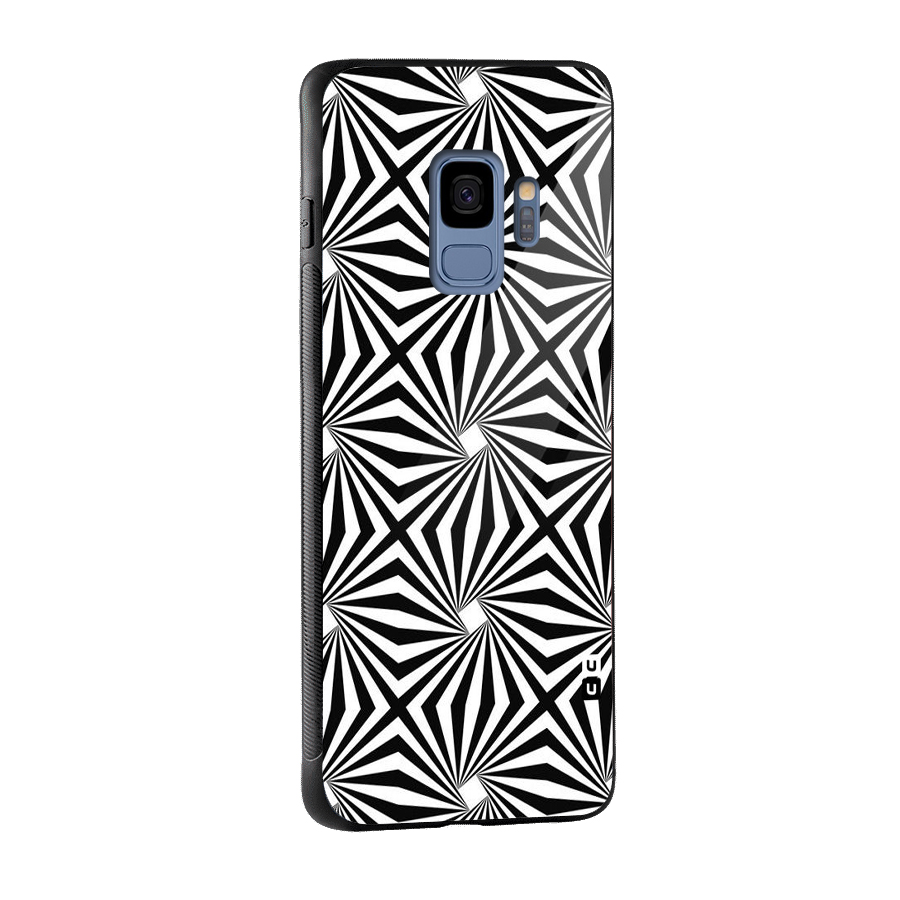 Monochromatic Swirls Glass Back Case for Galaxy S9
