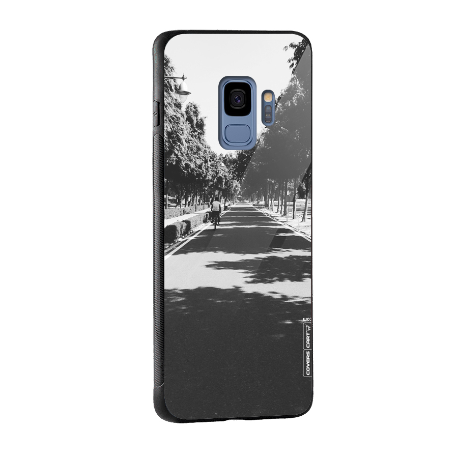 Monochrome Path Glass Back Case for Galaxy S9