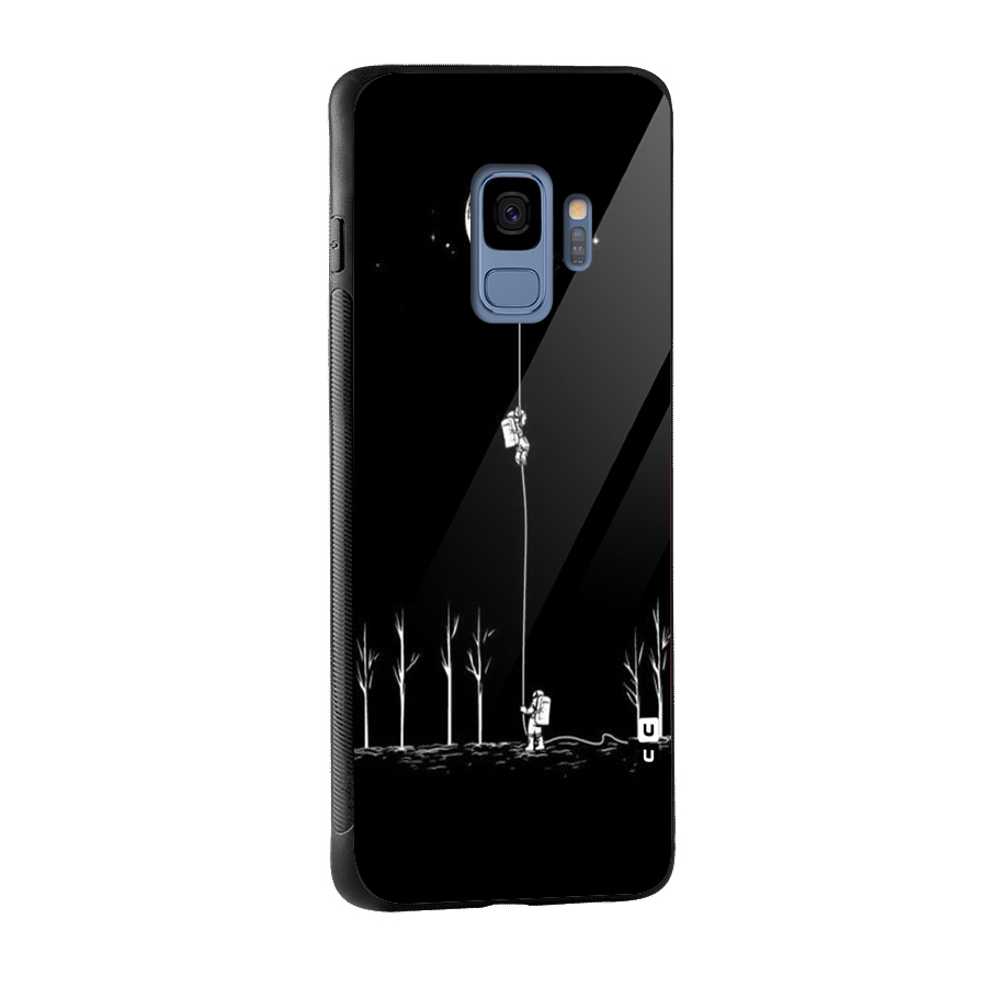 Moon Man Glass Back Case for Galaxy S9