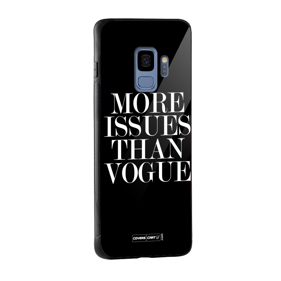 More Issues than Vogue (Black) Glass Back Case for Galaxy S9