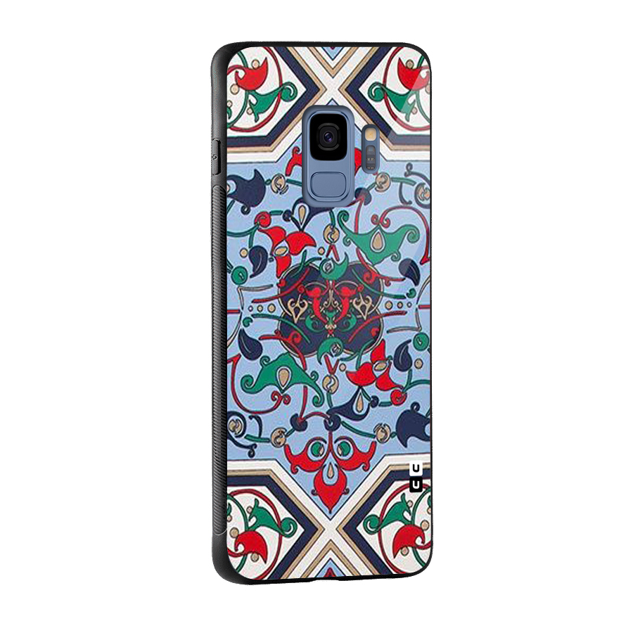 Multi Block Pattern Glass Back Case for Galaxy S9