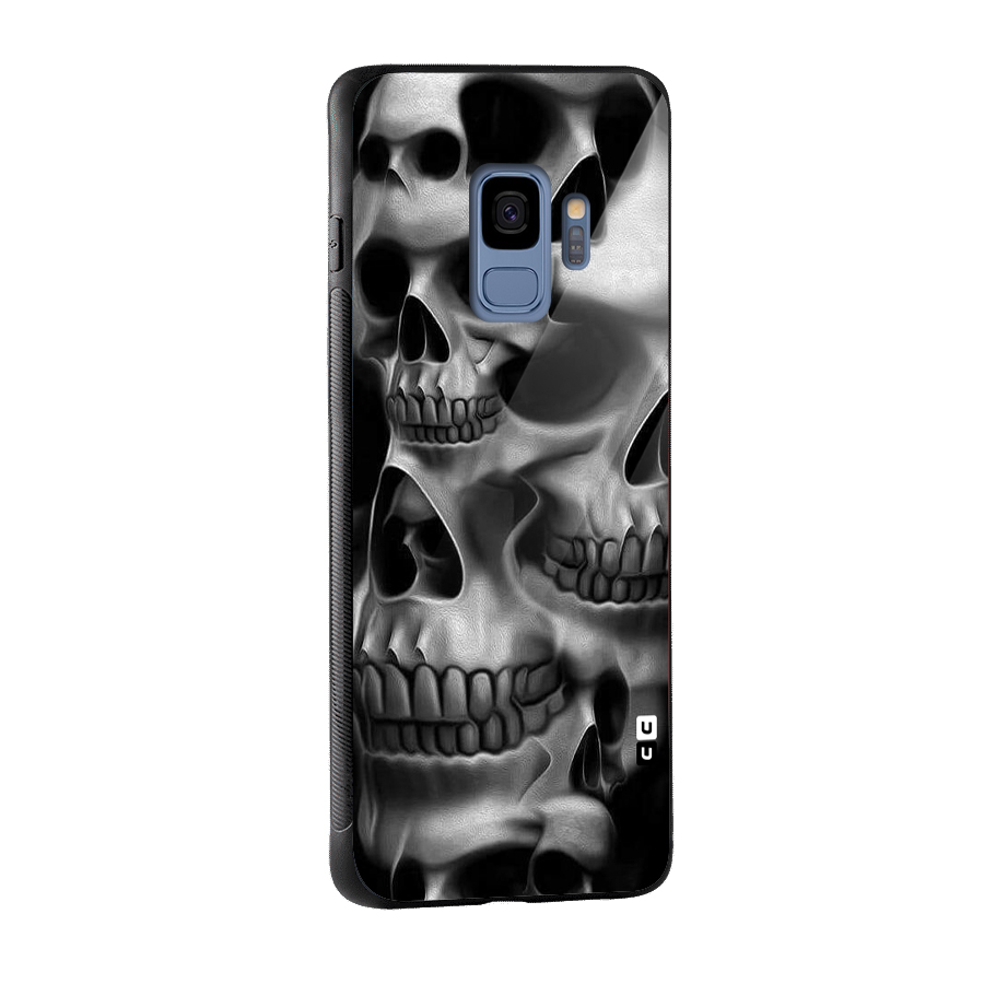 Multiple Skulls Glass Back Case for Galaxy S9