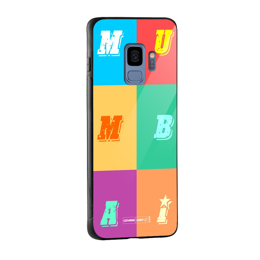 Mumbai Alphabets Glass Back Case for Galaxy S9