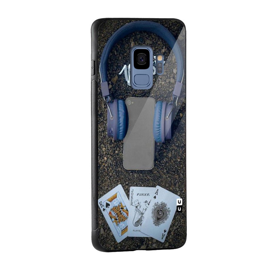 Music Power Cards Glass Back Case for Galaxy S9