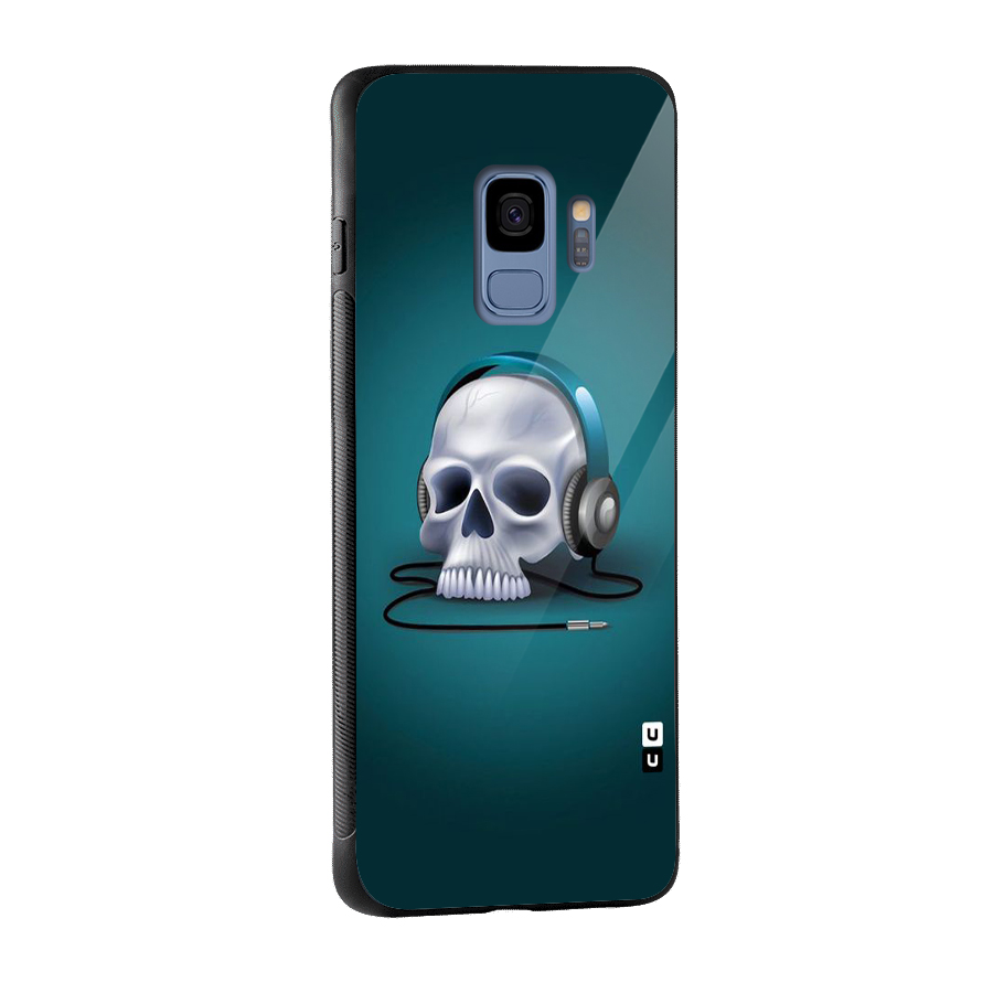 Music Skull Glass Back Case for Galaxy S9