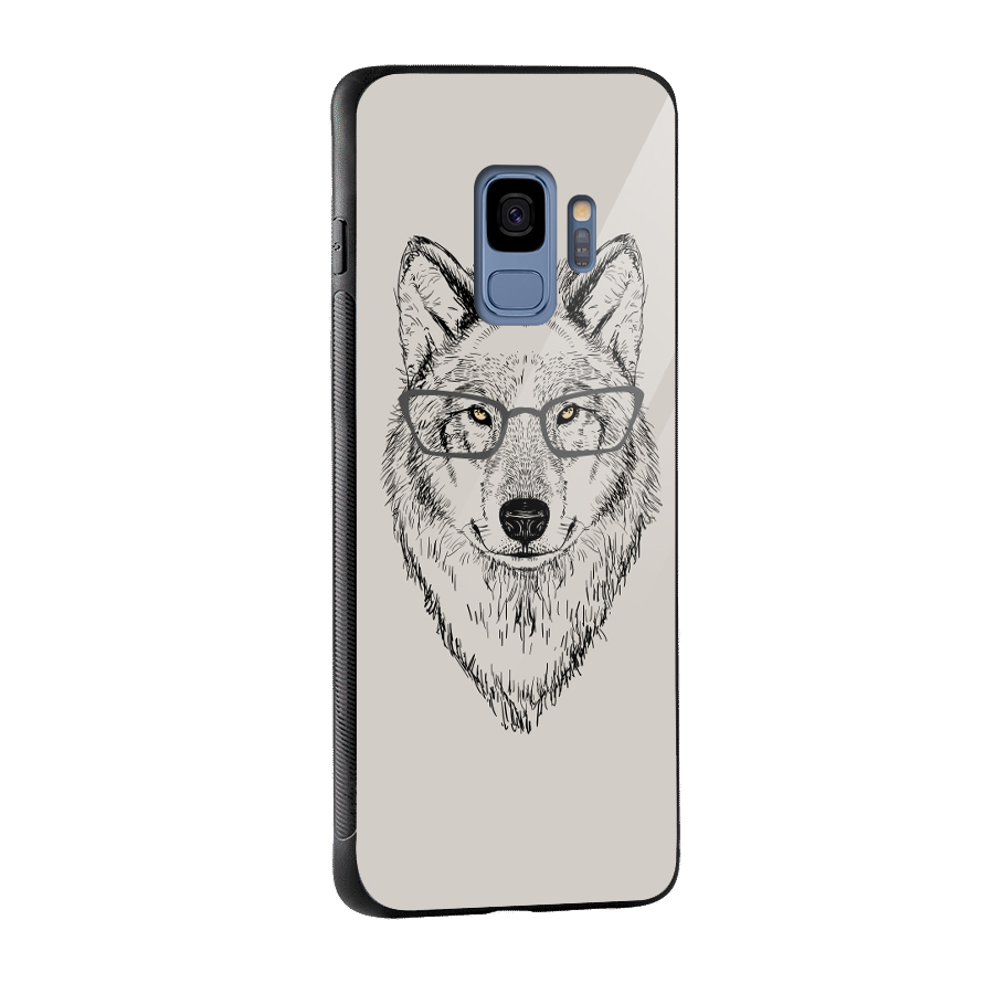 Nerdy Wolf Glass Back Case for Galaxy S9