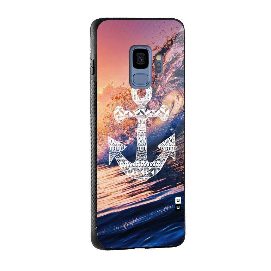 Ocean Anchor Wave Glass Back Case for Galaxy S9