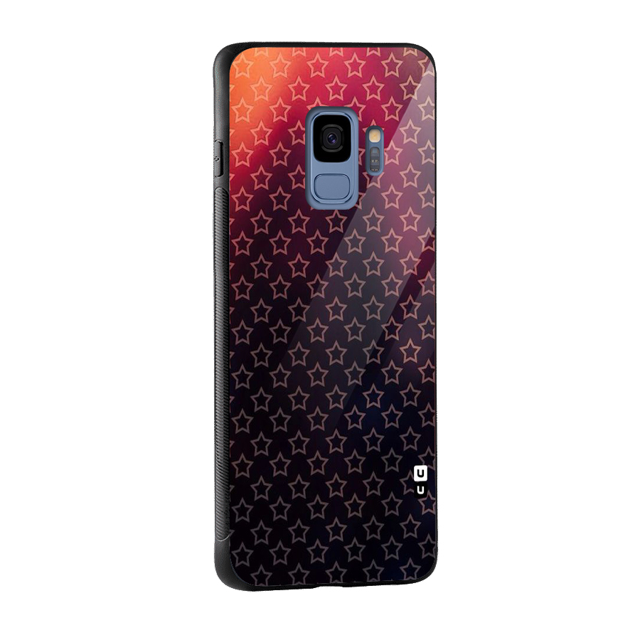 Ombre Stars Glass Back Case for Galaxy S9