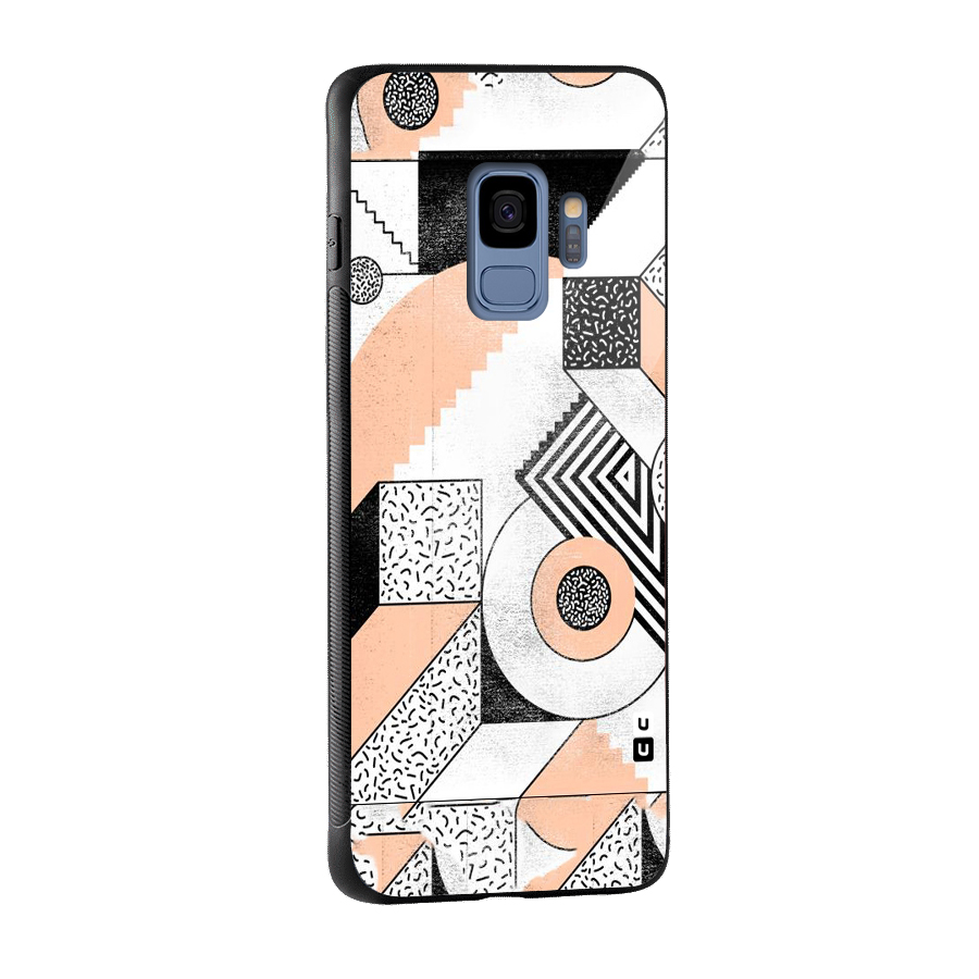 Orange Zig Zag Glass Back Case for Galaxy S9