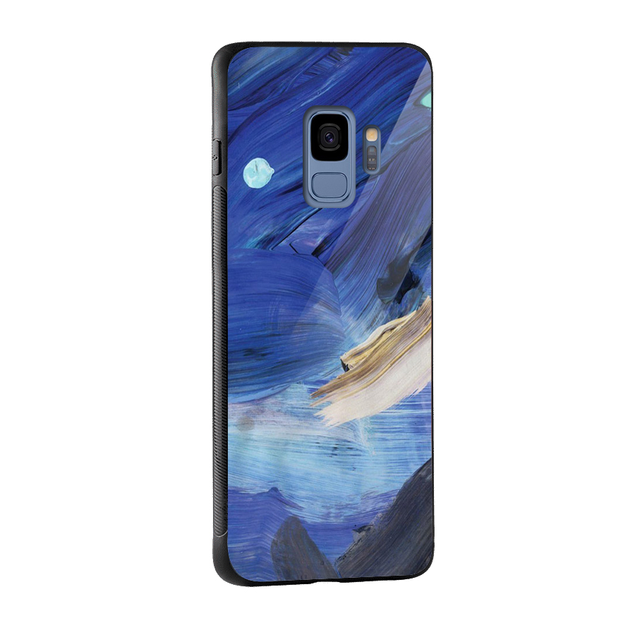 Paint Brush Strokes Glass Back Case for Galaxy S9