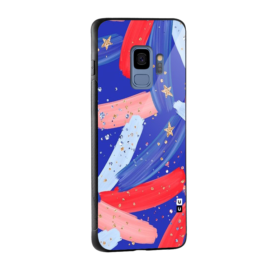 Paint Stars Glass Back Case for Galaxy S9